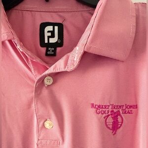 FootJoy Mens Golf Polo Shirt Large Pink Robert Trent Jones Trail